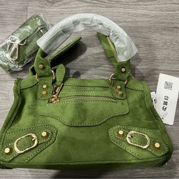 Handbags - City bag mini Green Handbag with Gold Accents